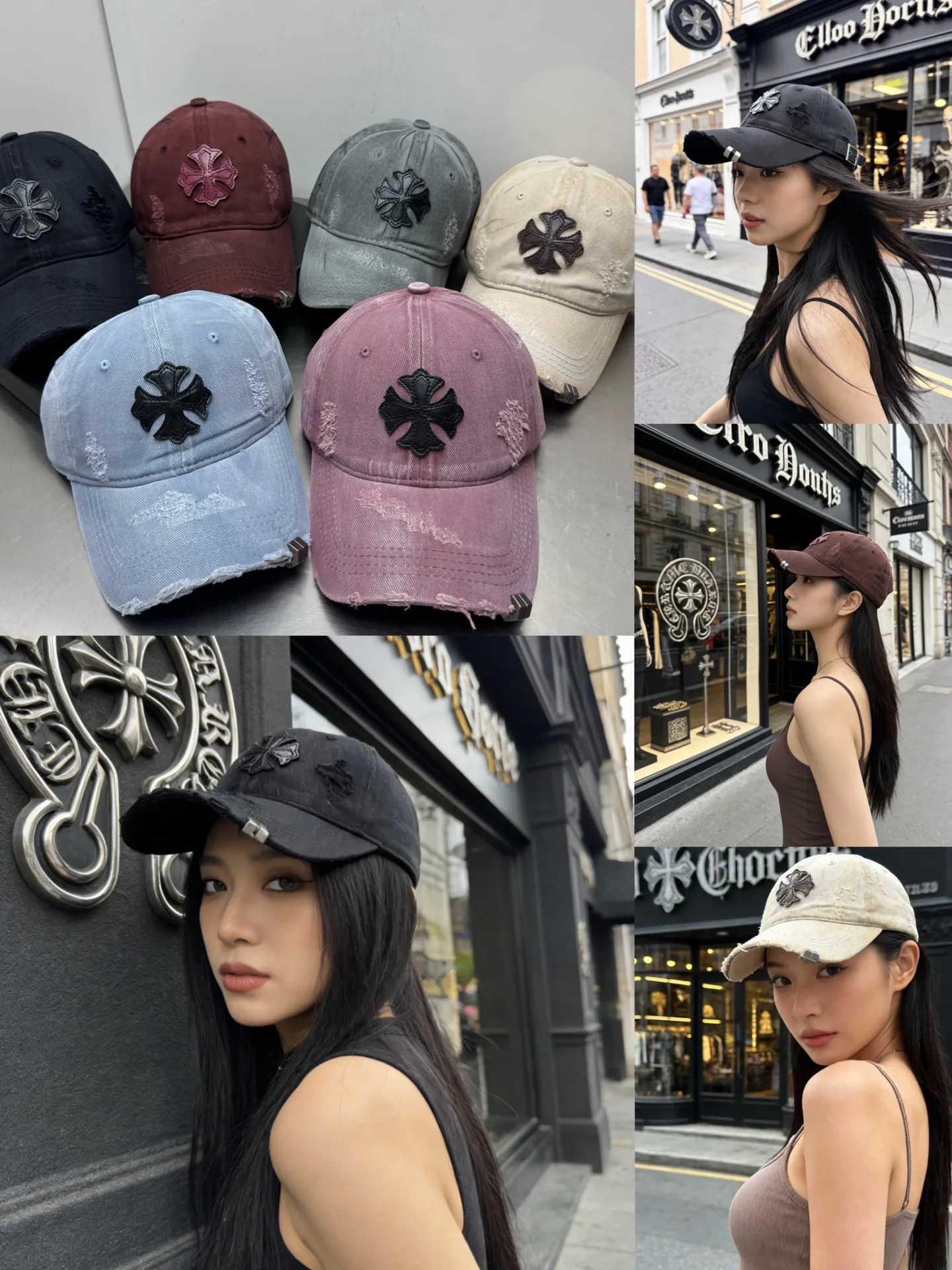 Crow heart distressed spring and summer baseball cap